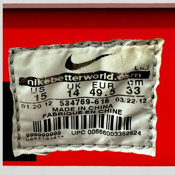 NIKE Alpha Talon Elite 3/4 Mid TD White Red Football Cleats Men's S:15 Pre-Owned - Picture 9 of 10